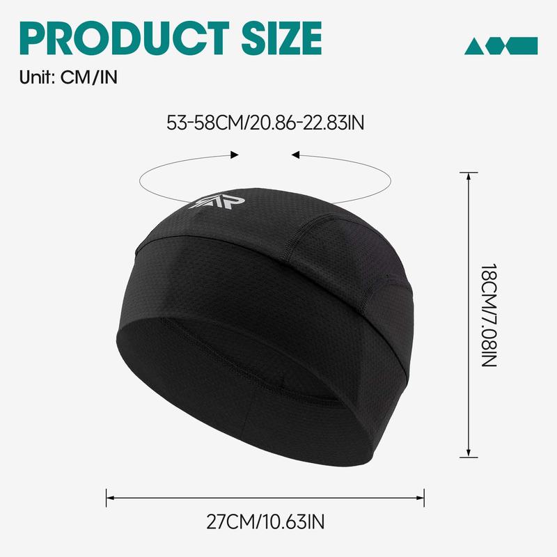 Breathable Cooling Skull Cap Helmet Liner, Sweat Wicking Cycling Running Beanie, Sun Care Motorcycle Hat for Men & Women