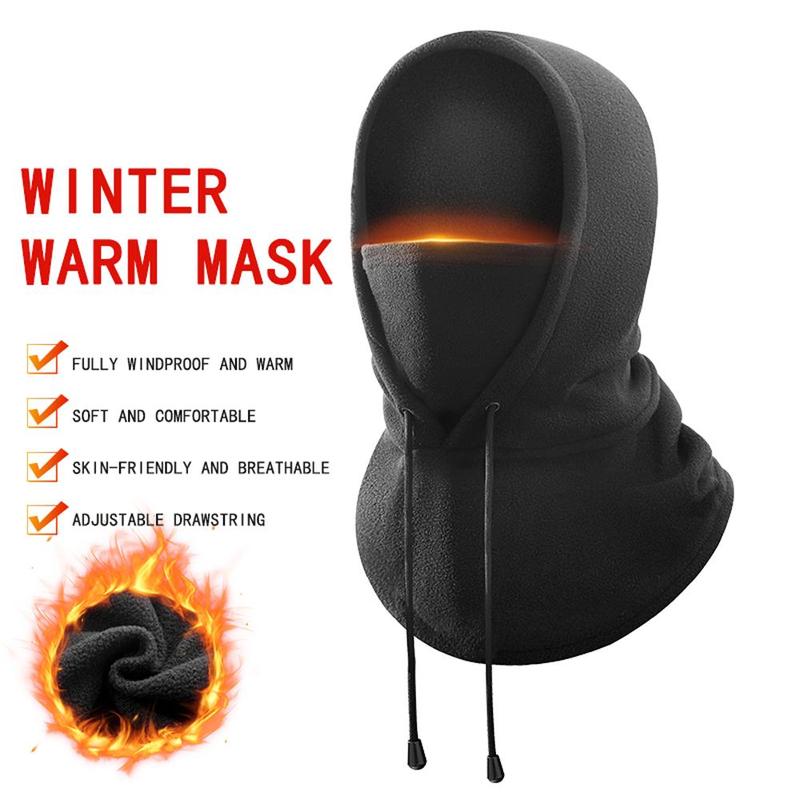 Winter Warm Neck Warmers, Outdoor Cold-proof Head Mask, Fleece Multi-function Drawstring Sweater-style Headgear, Full Face Windproof Integrated Neck Warmers for Cycling Motorcycle