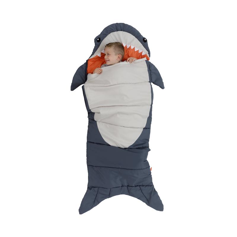 Outdoor Gear Finn the Shark Kid's Sleeping Bag - Navy Gray (youth size 65 in. x 24 in.)