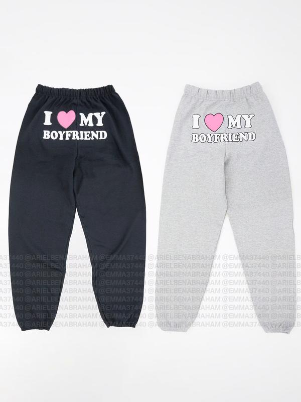 I Love My Boyfriend Sweatpants Pink