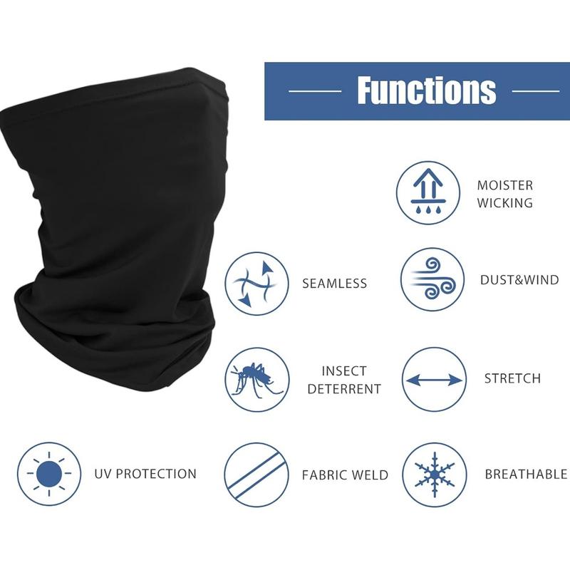 9 Pcs Soft Windproof, Face Cover for Sun Protection, Cooling Neck Gaiter Face Cover Scarf Set, Hiking Cycling, Protection Mask for Men and Women