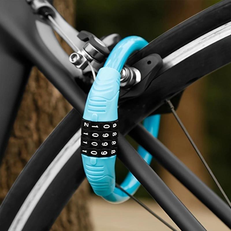 Bicycle 4-digit Password Lock, Portable Bike Lock, Bike Security Lock, Bike Accessories for Mountain Bike, Road Bike, Electric Bike, Motorcycle