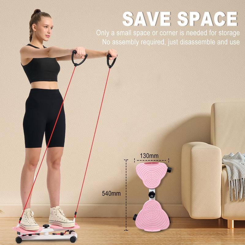 HOTWAVE Waist Twist Machine Women's Waist Exercise Equipment Cardio Home Training Equipment Comes with 2 10lb Loop Resistance Bands