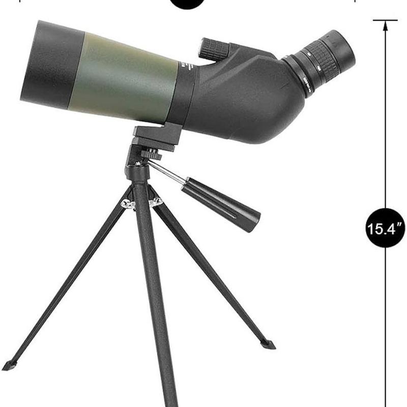 20-60x60 HD Spotting Scope with Tripod, Carrying Bag and Phone Adapter - BAK4 45 Degree Angled Spotter for Bird Watching and Wildlife Scenery