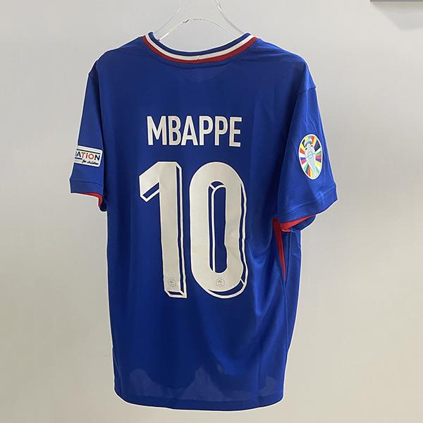 France Shirt UEFA Euro 2024 Home and away kit No.10 Mbappe ,Children's suit Blue Breathable Football Jersey