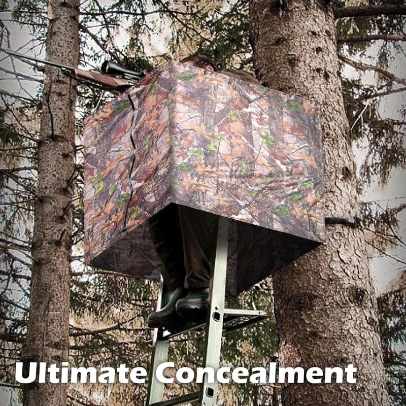 Hunting Tree Stand Blinds- Treestand Camo Blind Cover- Hunting Camouflage Ground Blind with Zipper for Deer, Turkey Hunting (Frames Not Included)