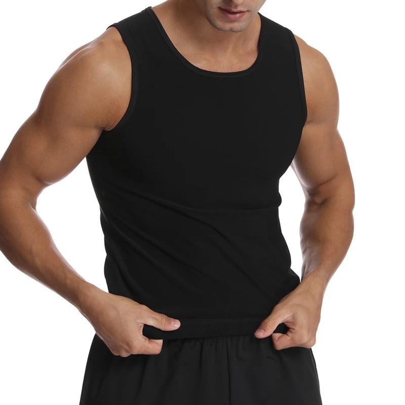 Men's Sauna Vest Heat Trapping Pullover Sweat Sauna Shirts Workout Tank Tops Body Shaper Waist Trainer for Men Compression Workout Vest