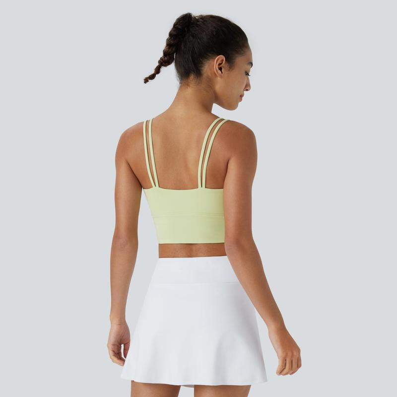 Halara Double Straps Backless Cropped Yoga Tank Top