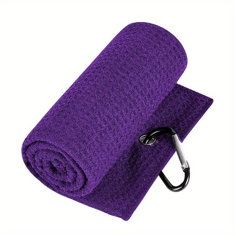 30*50cm Waffle Pattern Golf Towel with Carabiner Clip, Hook Design Golf Accessories for Men