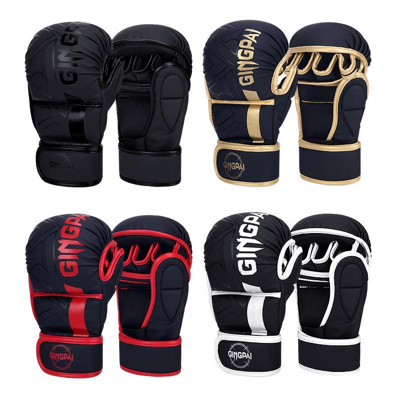 Half Finger Boxing Gloves, 1 Pair Professional Training Muay Thai Fighting Gloves, UFC Finger Gloves for Adults, Boxing & Martial Arts Equipment