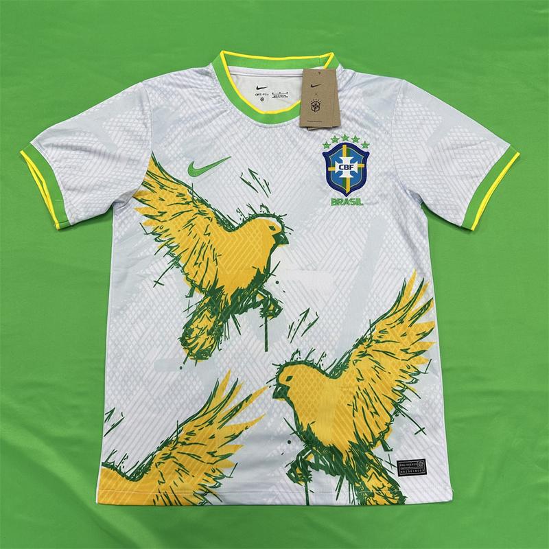 Nike 2223 Team Brazil Godbird Special Edition Five Stars  black Short Sleeve Top Neymar Jr. away Soccer Jerseys Quick Dry Vintage