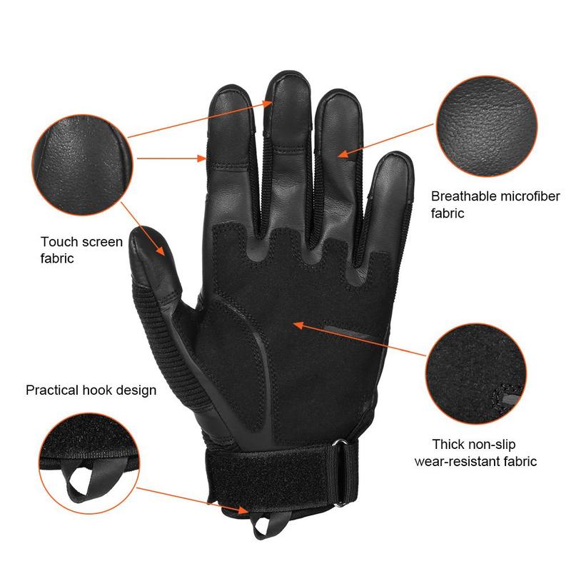 Full Finger Glove, 1 Pair Touch Screen Protective Shell Sports Gloves, Outdoor Protective Gear for Riding Motorcycle Golf Working Hiking Camping