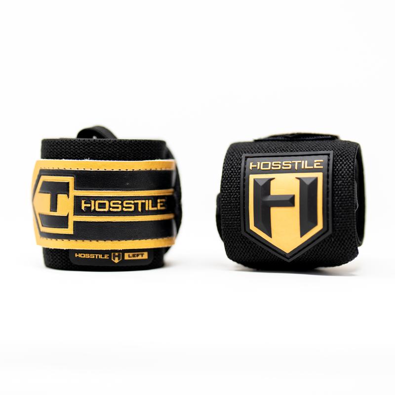 HOSSTILE Heavy-Duty Wrist Wraps - 18-Inch Adjustable with Thumb Loop & Reinforced Stitching (1 Pair)