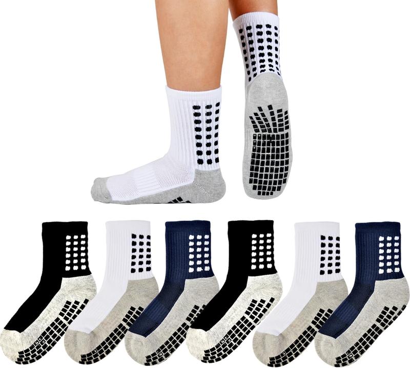 Boys Soccer Socks Athletic Sports Socks Hospital Grip Soccer Socks For Boys Girls 5 Pack 4-14 Years