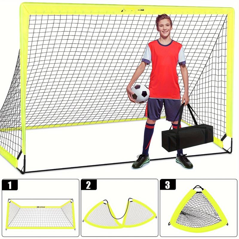 The 6*4 goal set includes 1 black goal, a No. 4 football, a pump, an agility ladder and a logo disc