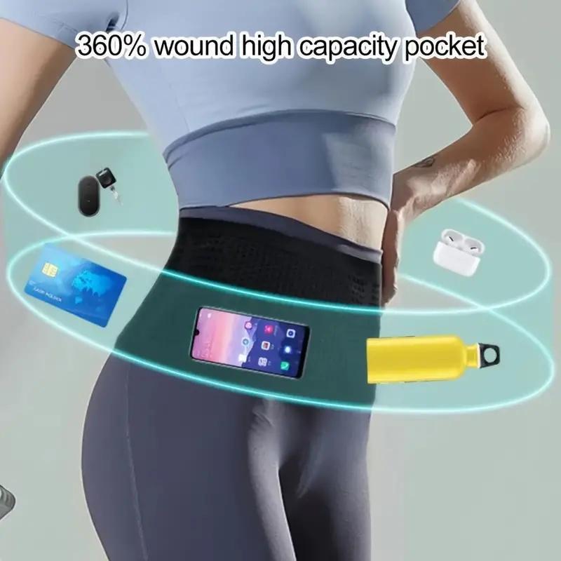 Seamless Running Belt, Sports Waist Pack, Mobile Phone Storage Bag, Suitable for Gym Fitness, Running, Jogging and Cycling, Outdoor Fitness