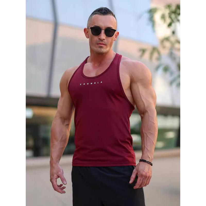 American YOUNGLA Muscle Fitness Undershirt Men'S Sports Outdoor Running Tight Fast-Drying Fashion Sleeveless Shirt Summer