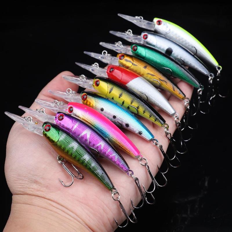 Artificial Fishing Lure, 20pcs set Mixed Color Topwater Fishing Lure with Hook, Fishing Accessories for Outdoor Fishing