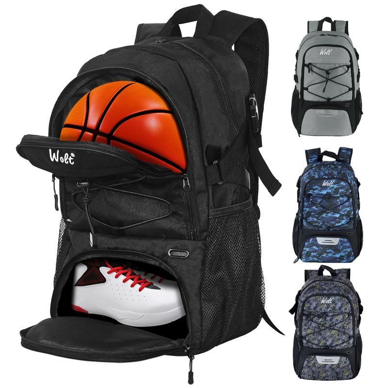 WOLT | Basketball Backpack Large Sports Bag with Separate Ball holder & Shoes compartment, Gym Bags For Men,Soccer Drawstring Backpack,Volleyball Bag