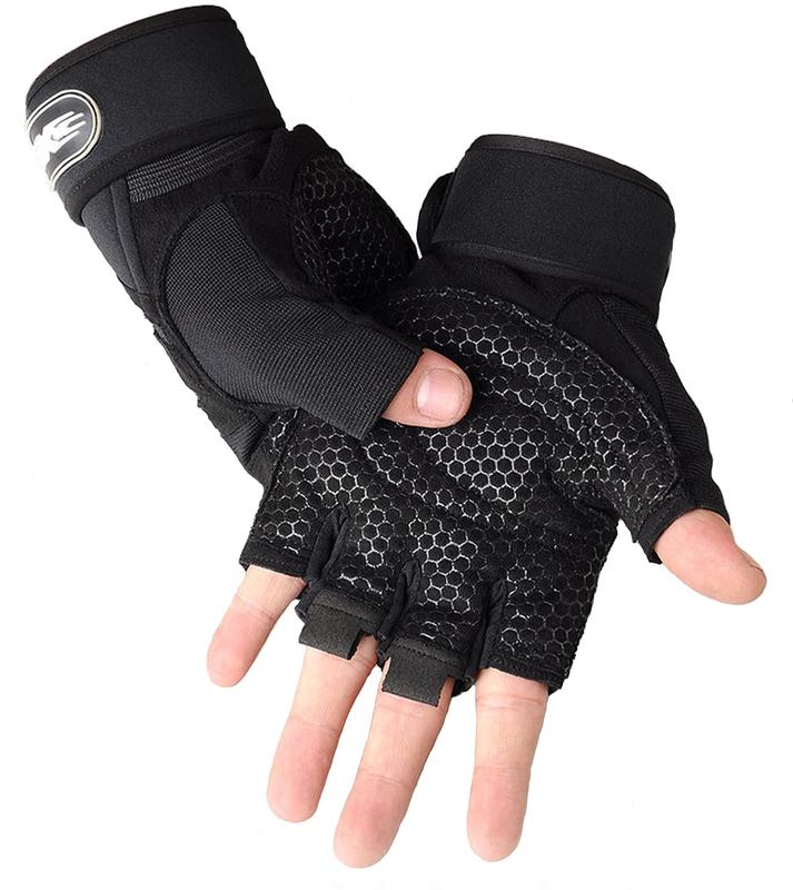 Workout Gloves, Gym Gloves for Men, Wrist Wraps Lifting Wrist Wraps Gloves for Working Out, Hand Out Gloves Fitness Gloves Full Palm Protection