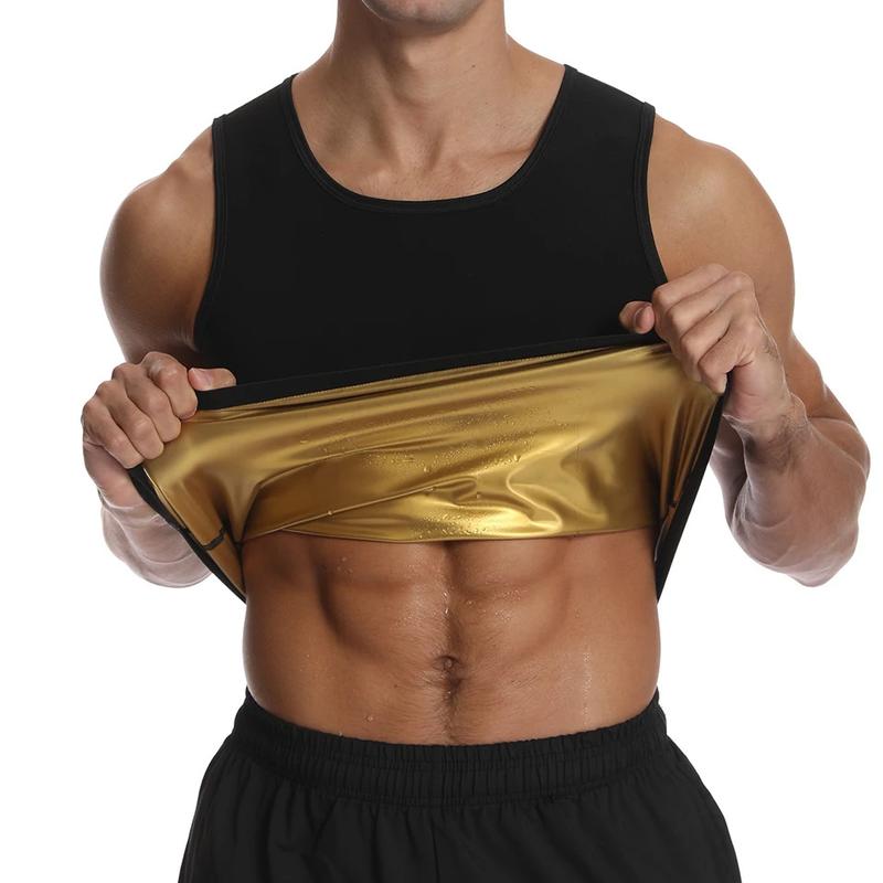 Men's Sauna Vest Heat Trapping Pullover Sweat Sauna Shirts Workout Tank Tops Body Shaper Waist Trainer for Men Compression Workout Vest