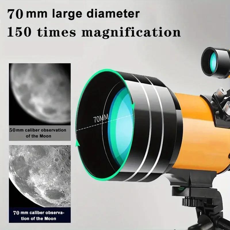 Professional Astronomical Telescope, 1 Set HD Astronomical Telescope with Accessories, Portable Telescope for Camping & Travel, Outdoor Camping Hiking Equipment