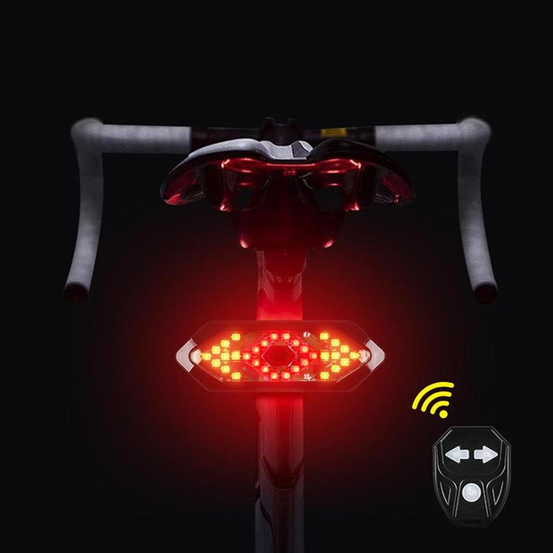 Wireless Remote Control Bicycle Tail Light, Usb Rechargeable Waterproof Bike Tail Light with Horn, Bicycle Accessories for Outdoor Cycling