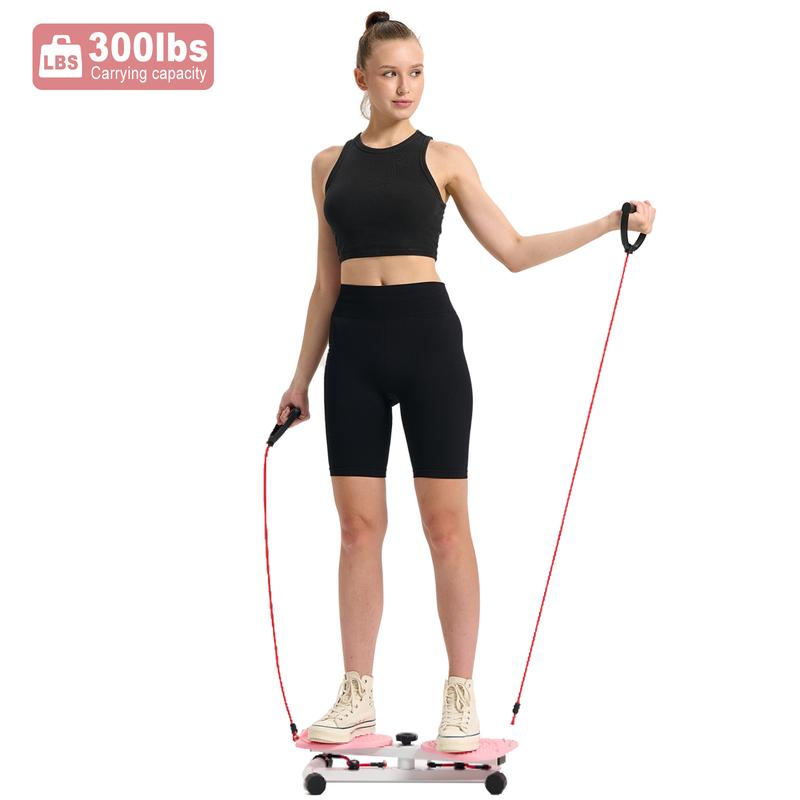 HOTWAVE Waist Twist Machine Women's Waist Exercise Equipment Cardio Home Training Equipment Comes with 2 10lb Loop Resistance Bands