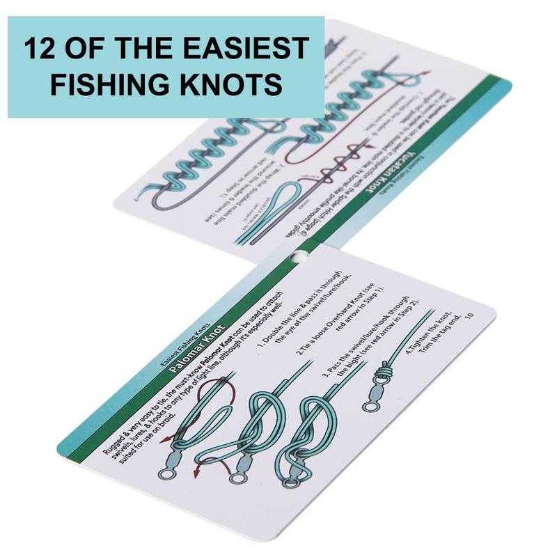 Fishing Knots Guide with Mini Carabiner, 1 Set 12 Simple Fishing Knots Waterproof Guide , Professional Fishing Supplies, Perfect for Beginners