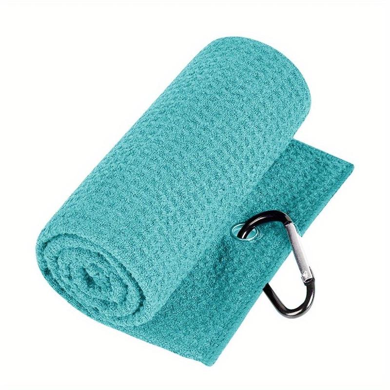 30*50cm Waffle Pattern Golf Towel with Carabiner Clip, Hook Design Golf Accessories for Men