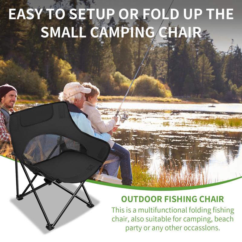 Camping Chair, Foldable Moon Chair with Stand 350lbs Portable Outdoor And Indoor Use Folding Chair Beach Chair Fishing Chair