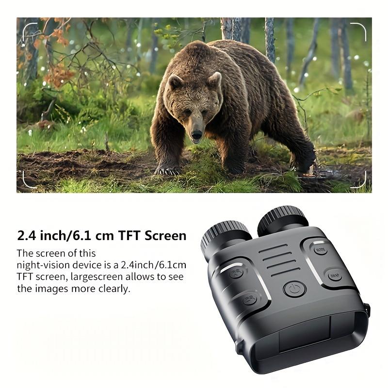 10X Digital Zoom 1080P Full HD Night Vision Binoculars with IR LED, Portable Dual Tube, ABS Material, USB Reaching Battery, for Night Patrol, Caving, Camping, Perfect Gift