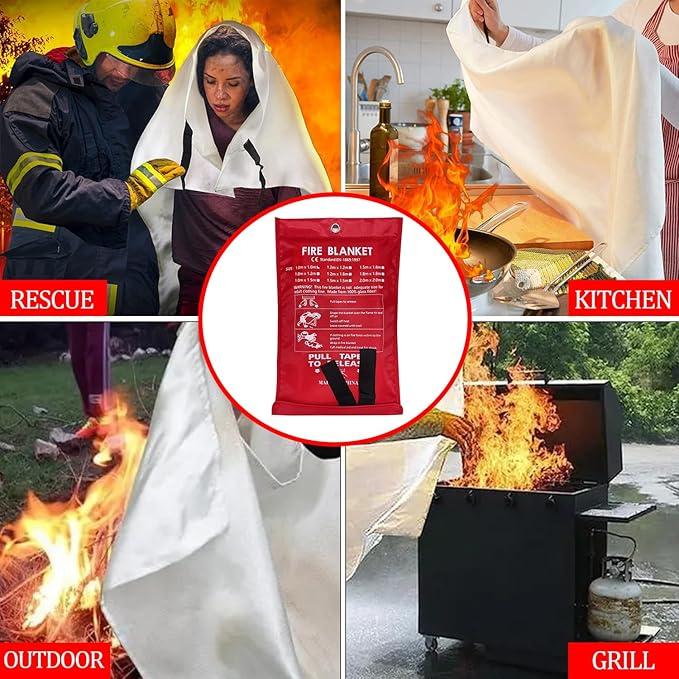 New & Improved Fire Blanket – Superior Fire Protection andExtinguish Fire Quickly, Heat-Resistant, Perfect for Home, Camping, and Workplace Safety