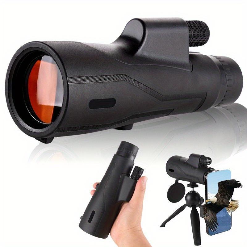 High-power Ultra-clear Low-light Night Vision Monocular Telescope, 1 Count Outdoor Hunting Telescope, Far Shot Telescope with Mobile Phone Clip & Tripod