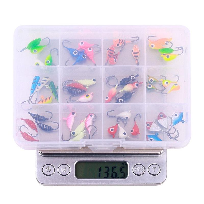 Fishing Lure Hook, 48pcs set Mixed Size Soft Bait Hook, Ice Fishing Hook, Professional Outdoor Fishing Accessories for Fishing Enthusiasts