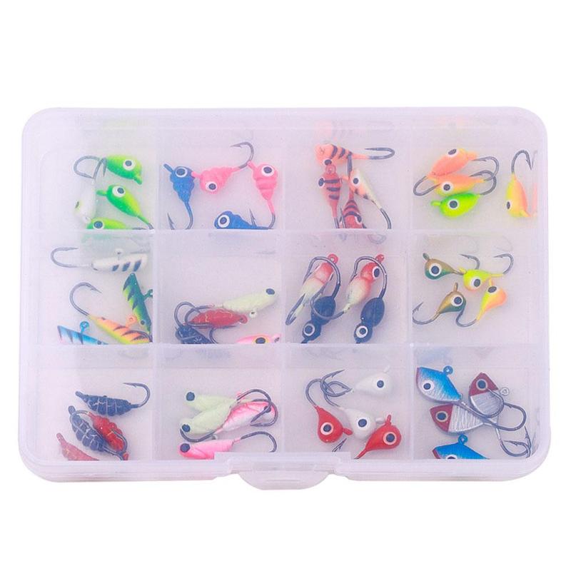 Fishing Lure Hook, 48pcs set Mixed Size Soft Bait Hook, Ice Fishing Hook, Professional Outdoor Fishing Accessories for Fishing Enthusiasts