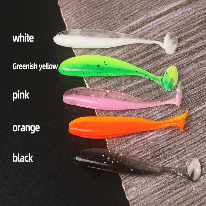 Two Tone Artificial Fishing Bait, 50pcs Random Color Flexible Durable Soft Fishing Lure, Outdoor Fishing Accessories, Flyfishing, Solocamping, picnicaesthetic