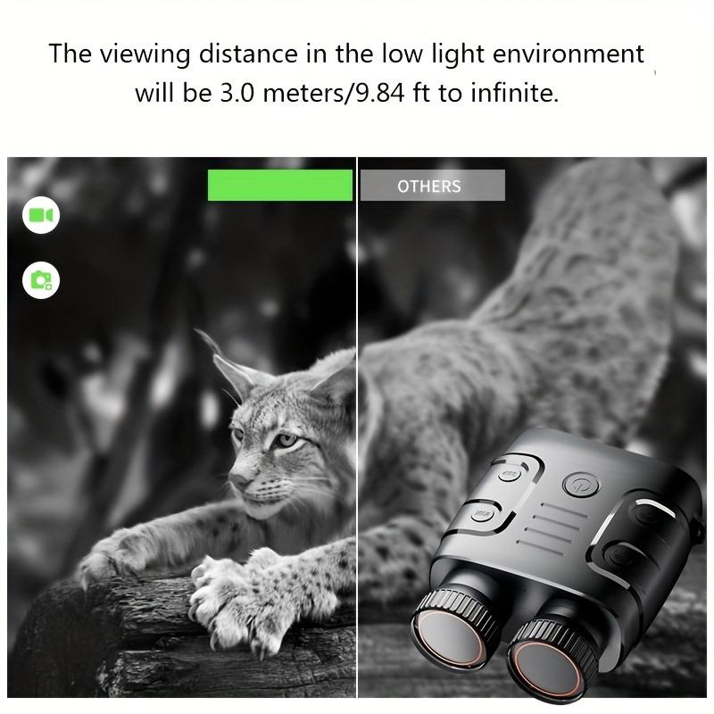 10X Digital Zoom 1080P Full HD Night Vision Binoculars with IR LED, Portable Dual Tube, ABS Material, USB Reaching Battery, for Night Patrol, Caving, Camping, Perfect Gift