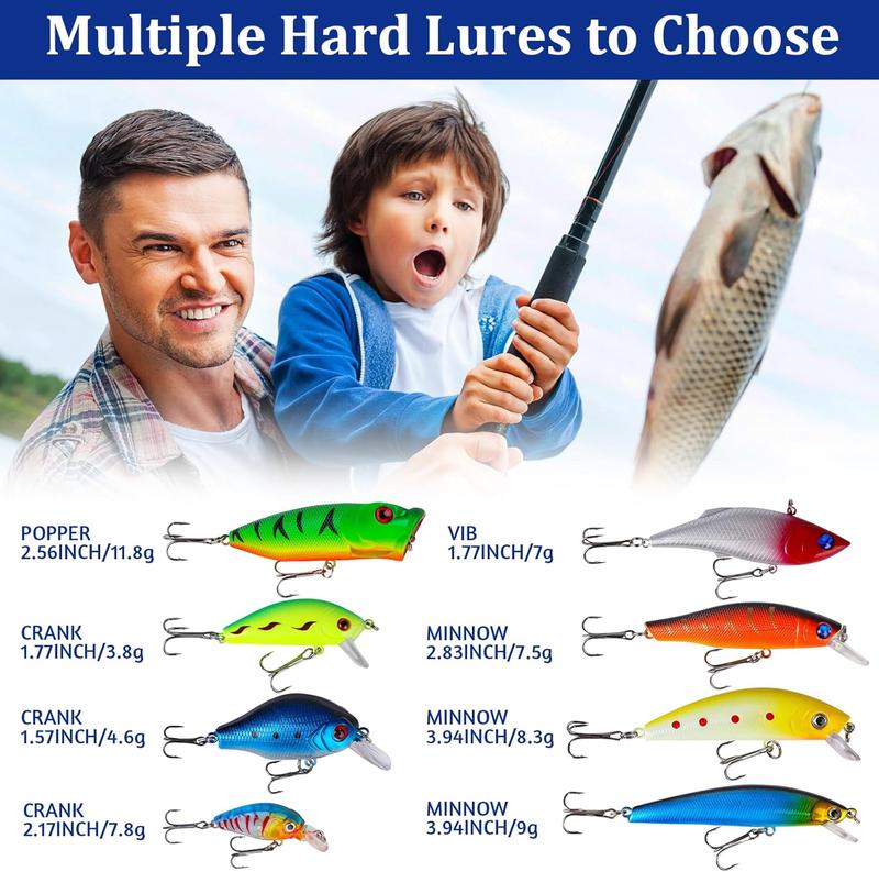 Fishing Lures 24 PCS Advent Calendar Fishing Christmas Countdown - 24 Days Fishing Lures Set for Fisher Adult Men Teen Boys - 2024 Xmas Surprise Gift