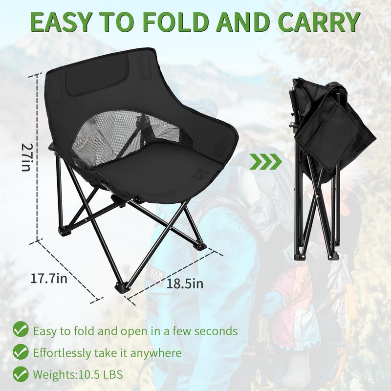 Camping Chair, Foldable Moon Chair with Stand 350lbs Portable Outdoor And Indoor Use Folding Chair Beach Chair Fishing Chair