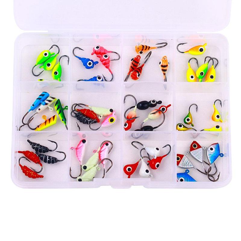 Fishing Lure Hook, 48pcs set Mixed Size Soft Bait Hook, Ice Fishing Hook, Professional Outdoor Fishing Accessories for Fishing Enthusiasts