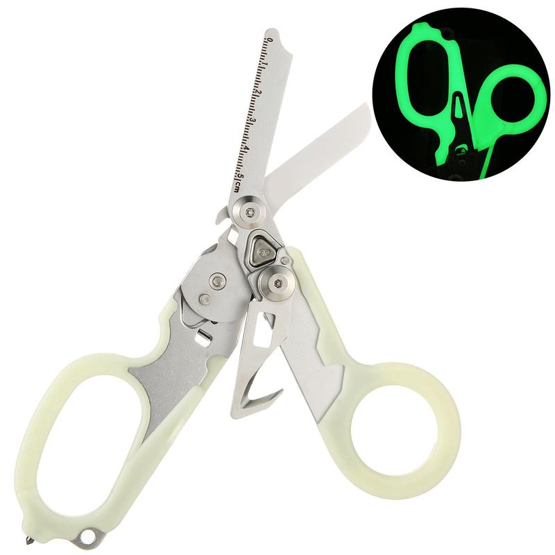 Multi-Function Tactical Scissors & Pliers – Portable Outdoor Survival Tool, Camping Kit with Tactical Medical Shears & Glow-in-the-Dark Features