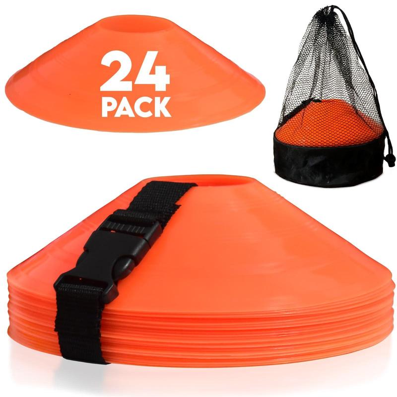 Soccer Cones for Training - with Mesh Bag & Strap - Flexible & Heavy Duty - Best for Football, Basketball & Running Drills - Premium Quality Soccer Training Cones Sports