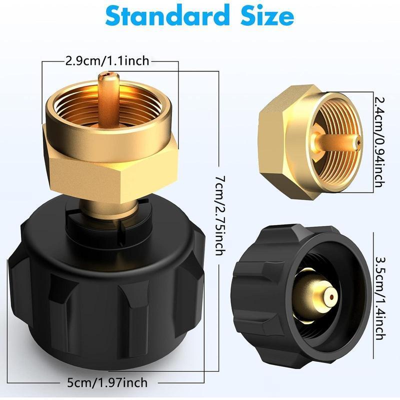 Propane Refill Adapter, Easy To Fill 1lb From 20lb LP Gas Cylinder Tank with Solid Brass Coupler, Camping & Hiking Equipment