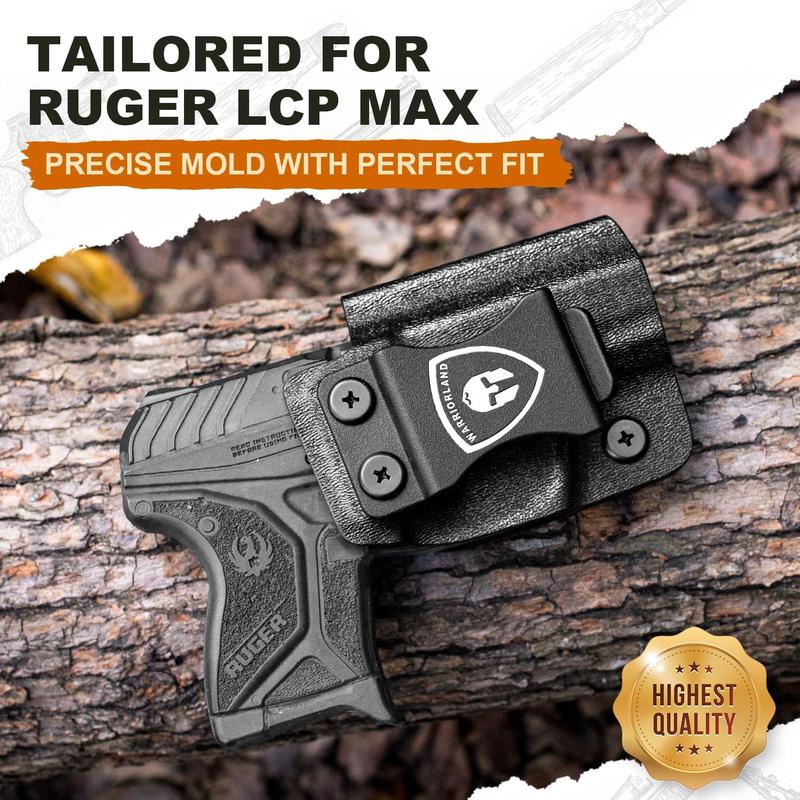 WARRIORLAND Ruger LCP MAX Holster IWB Kydex Holster Optics Cut: Ruger LCP Max, Inside Waistband Appendix Carry MAX .380 Holster, Adj. Retention & Cant, Right Left Hand Optional