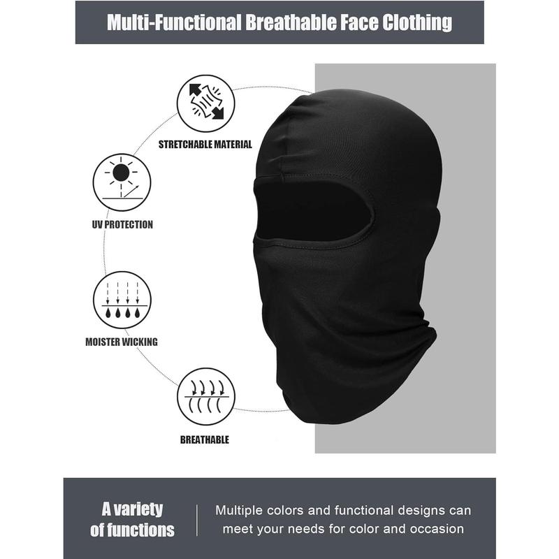 6 Pcs Ski Mask Cover Full Face Mask Summer Face Covering Ice Silk UV Protection Balaclava Women Men Outdoor Sports