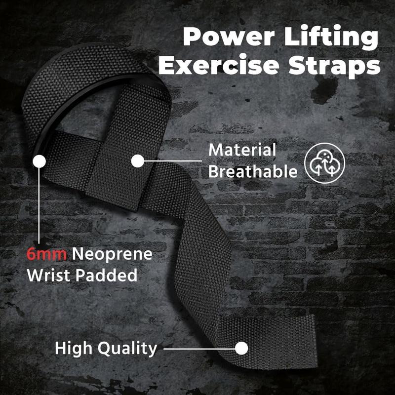 Padded Neoprene Lifting Straps for Power Lifting, Bodybuilding, Gym Workout, Strength Training & Fitness Workout