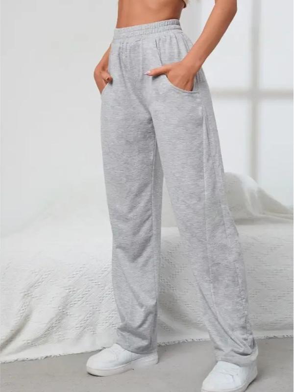 Elastic Waist Slant Pocket Sweatpants