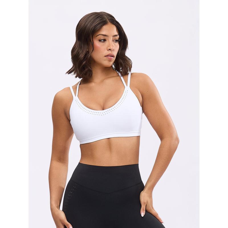 Airbrush Laser Sports Bra - White