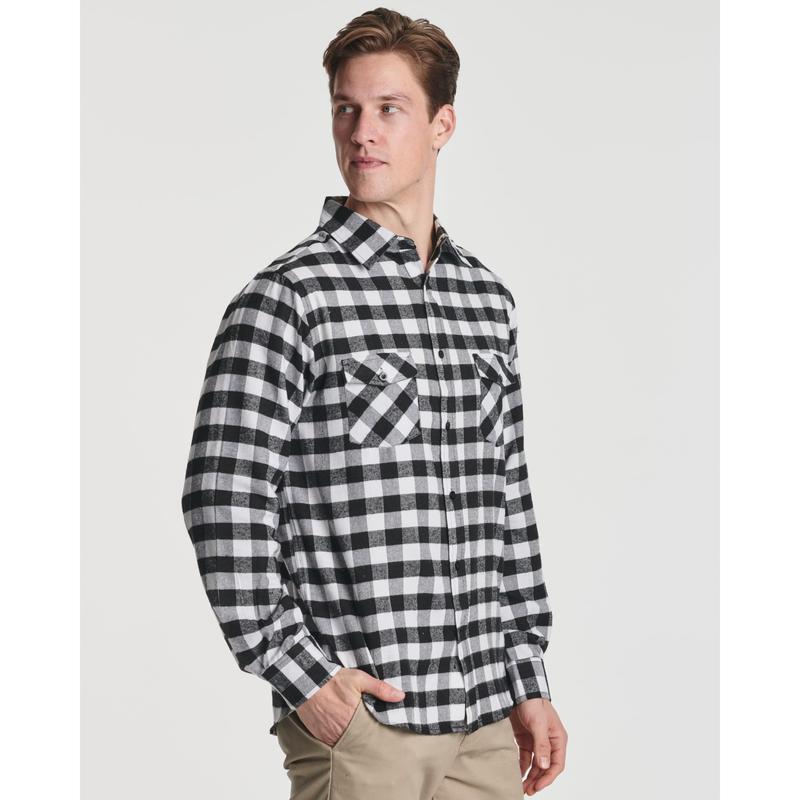 Real Essentials 3 Pack: Men's Long-Sleeve Flannel Button Down Plaid Casual Shirt (Available in Big & Tall)